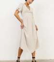 Woven dress in cream