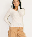 Long sleeves top in cream