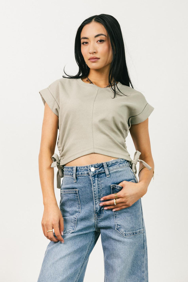 Cropped top in sage