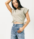 Short sleeves top in sage