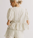 striped round neckline top