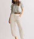 cream barrel jeans