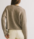 rolled hemline brown top