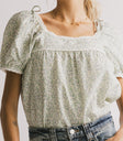 floral short sleeve blouse