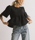 black blouse top