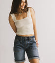 cream floral pattern tank