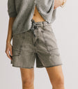 grey long shorts