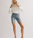 light wash bermuda shorts