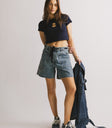 long denim shorts