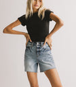 round neckline black top