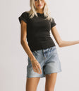 short sleeve black top