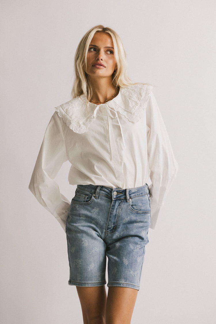 white button up blouse
