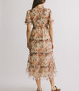short flutter sleeve floral dress