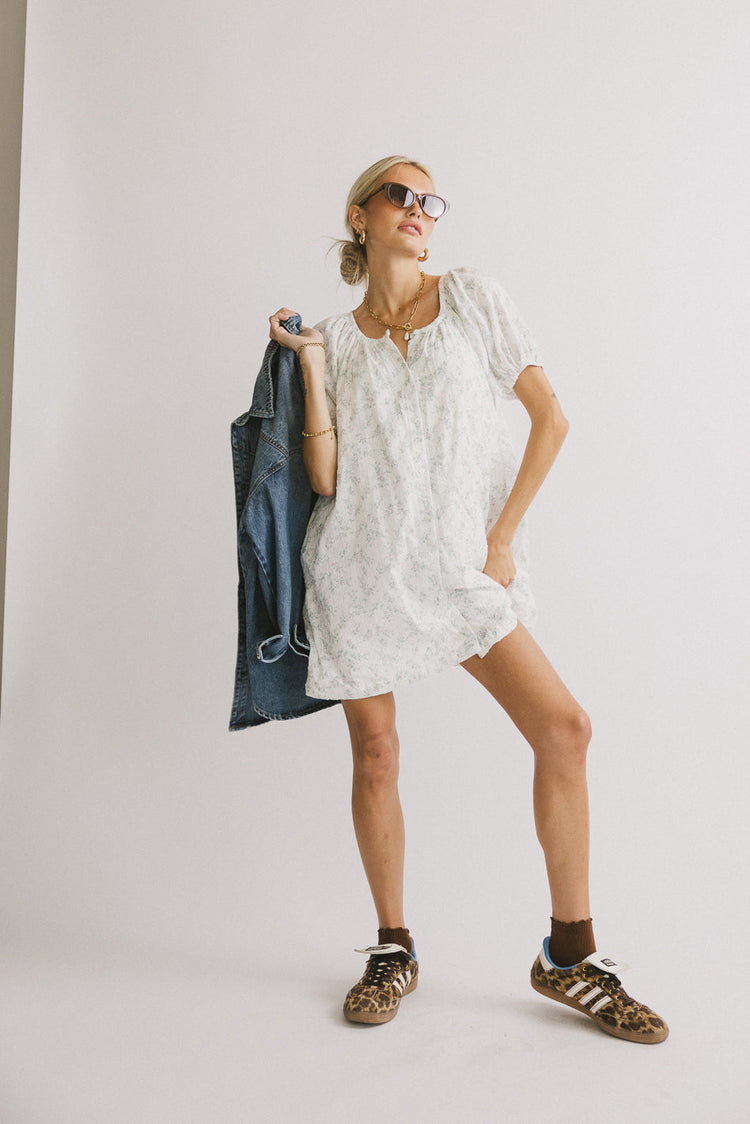button down floral midi dress