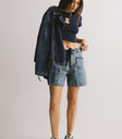 blue crop top