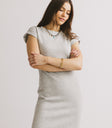 stretchy grey simple midi