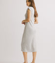 rolled cuff midi dress