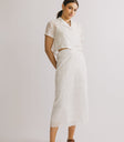 embroidered white midi skirt