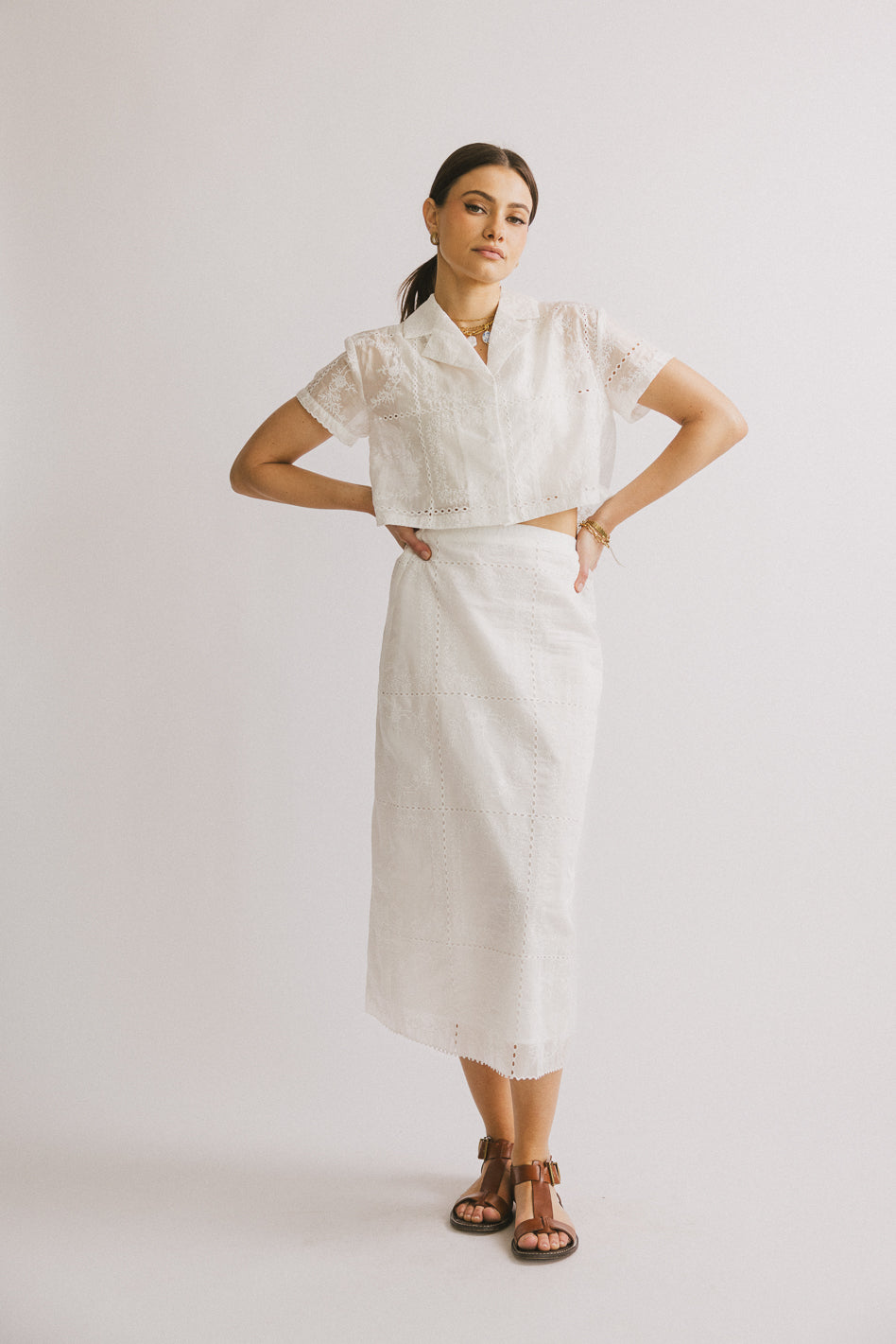 eyelet embroidery skirt