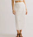 eyelet embroidery skirt in white