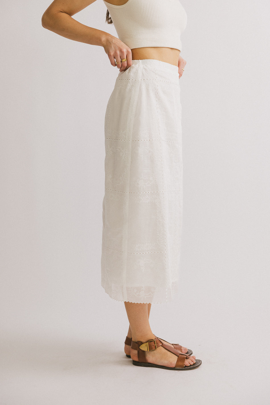 white midi skirt