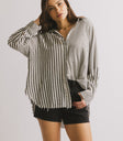 distressed striped top