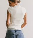 Plain color top in ivory