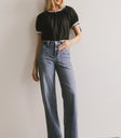 Short sleeves top in black