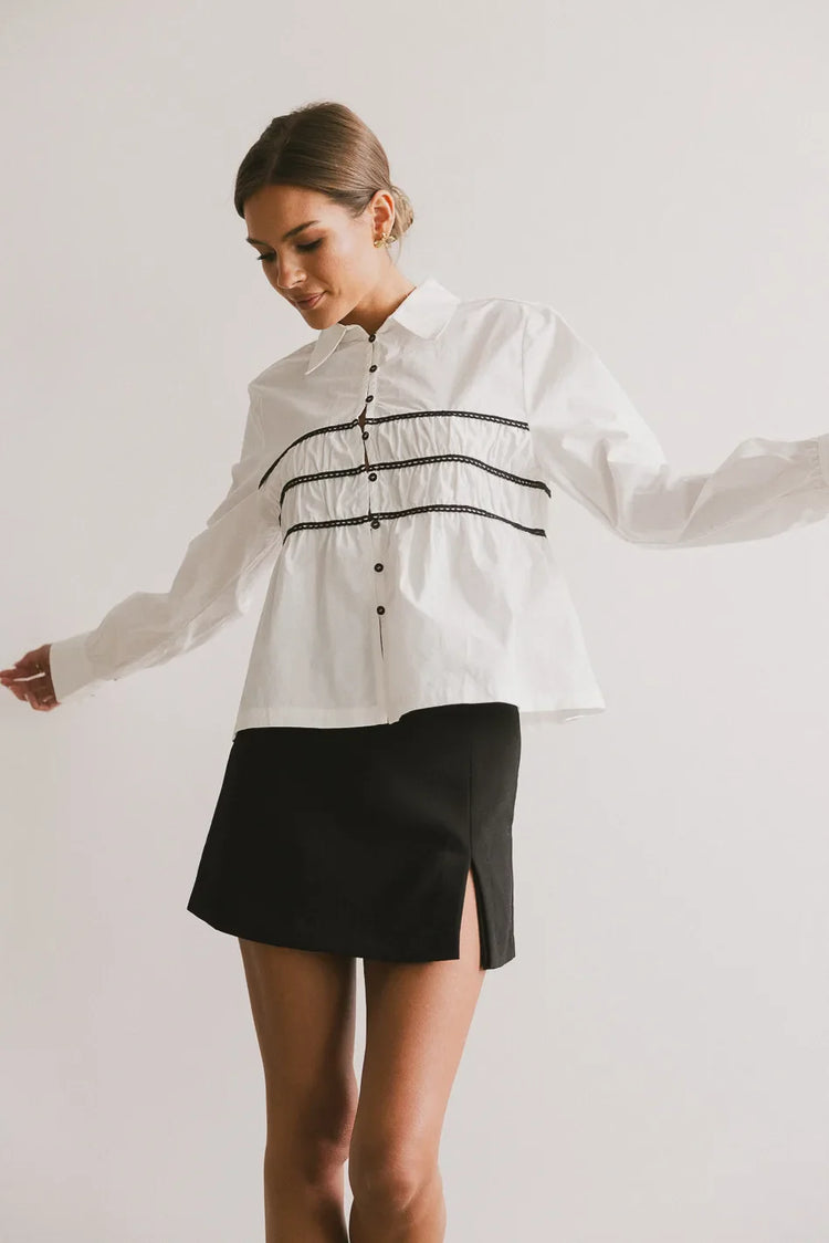 Woven blouse in white