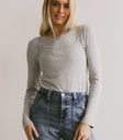 Round neck top in grey