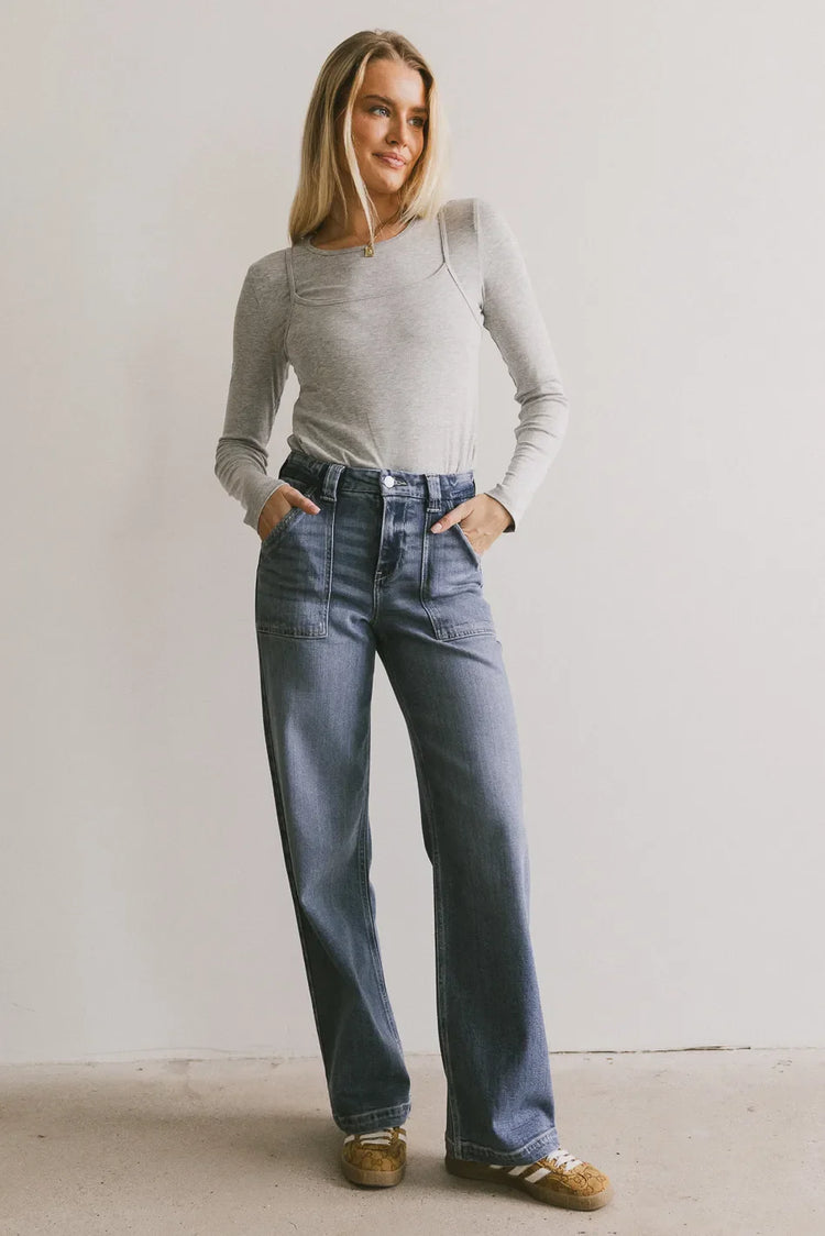 Long sleeves top in grey