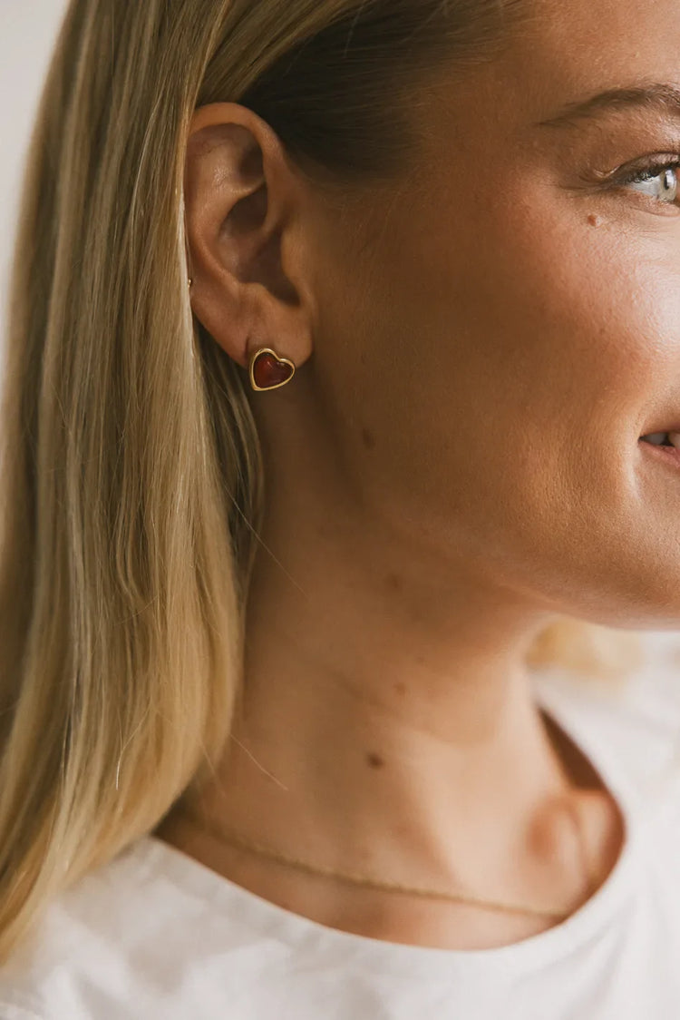Heart gold earrings