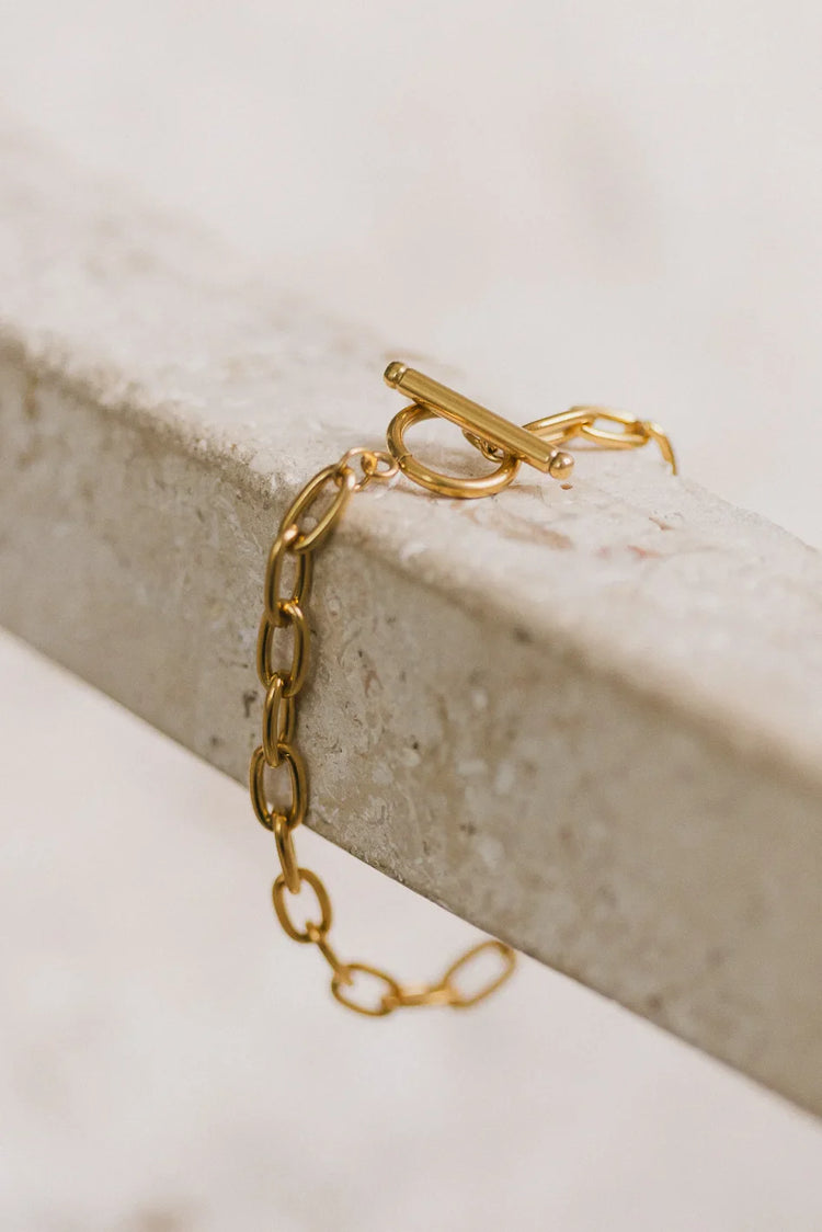 Gold necklace in link chains