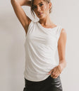 Round neck top in white