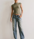 Knit top in olive