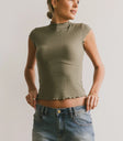 Short sleeves top in olive