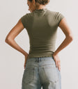 Plain color top in olive