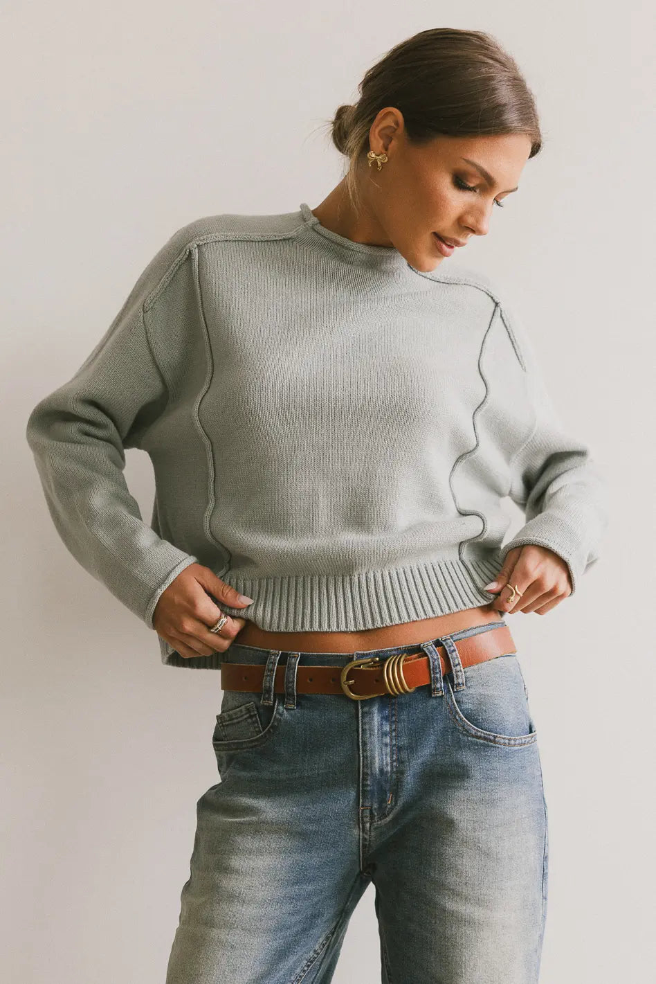 Knit top in blue
