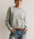 Round neck sweater in blue