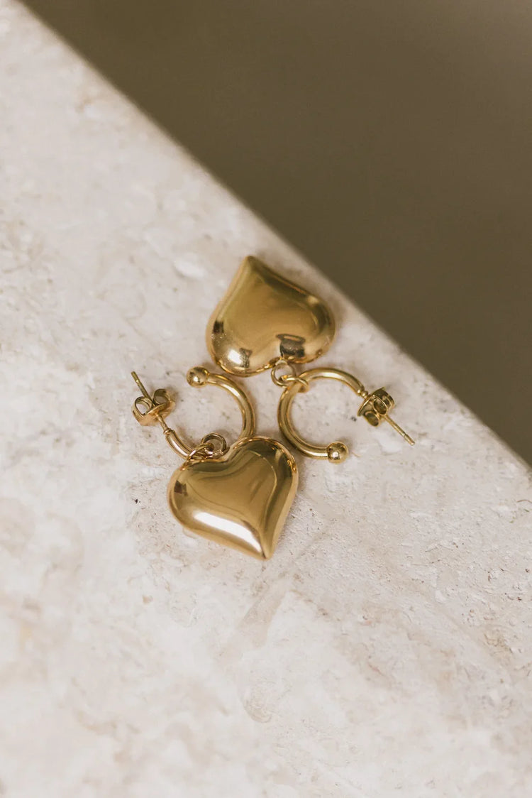 Gold heart earrings