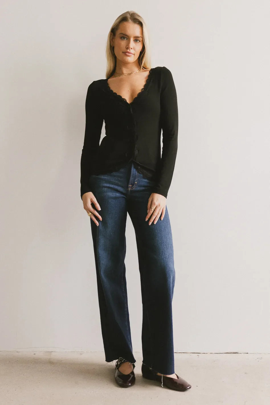 Knit top in black