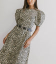 Puff sleeves dress in leopard print