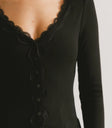 V-Neck detailed top in black