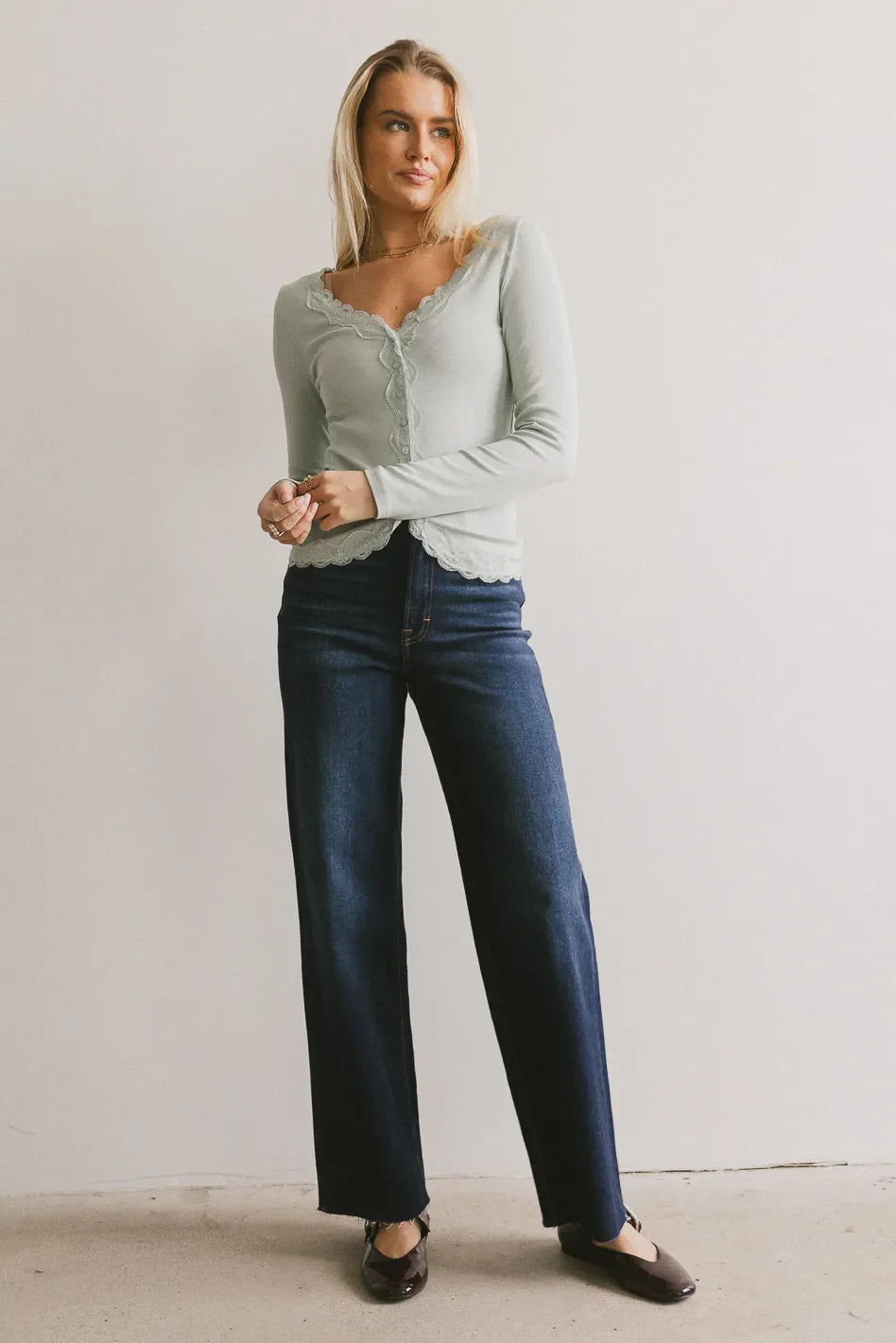 Knit top in blue