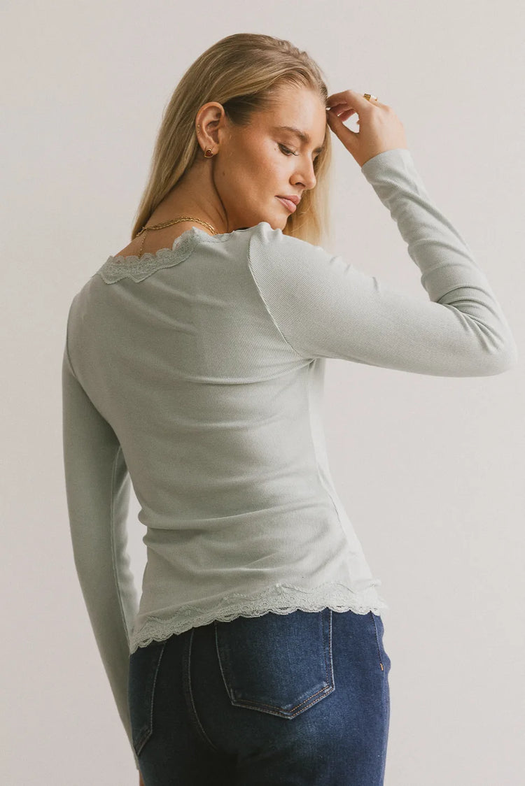 Plain color top in blue