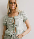Short sleeves top in sage