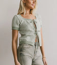 Round neck top in sage