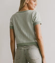 Striped top in sage