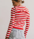 Striped top in red