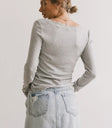Plain color top in grey